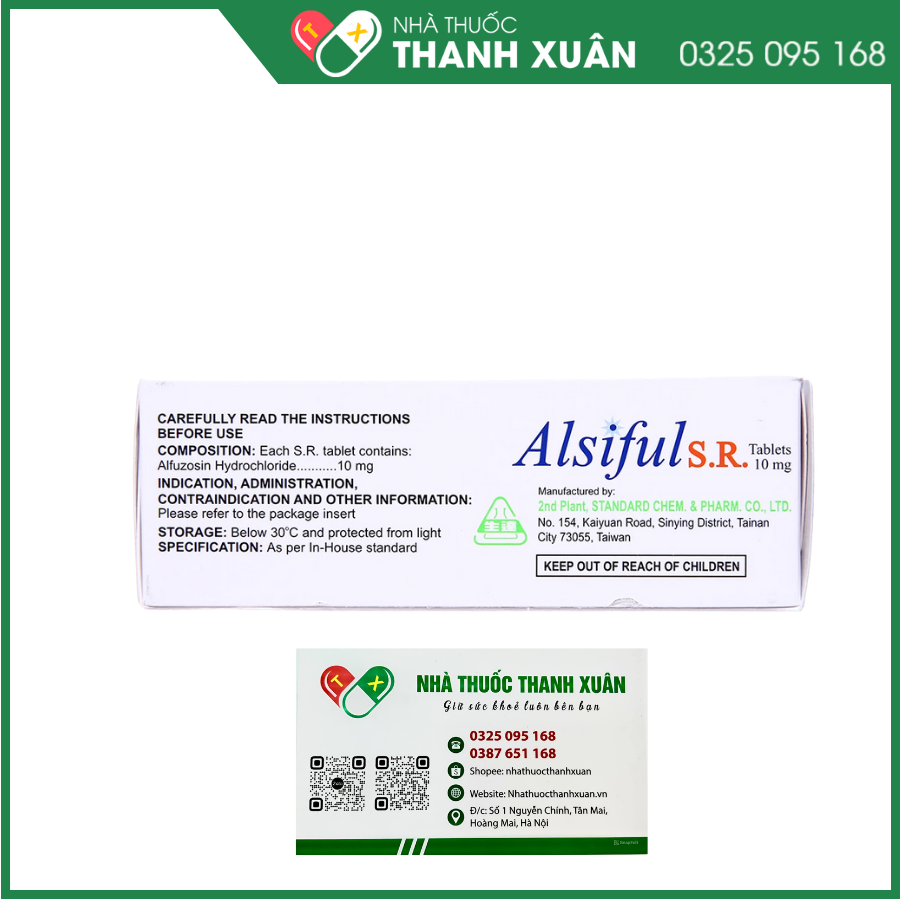 Alsiful S.R.Tablets 10 mg điều trị phì đại lành tính tuyến tiền liệt